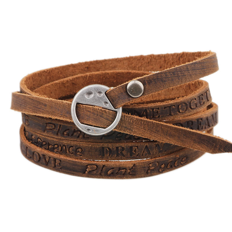 Nimara Ritual Vintage Multi-layer Leather Buckle Confidence Bracelet