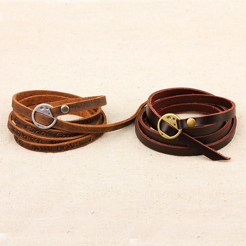Nimara Ritual Vintage Multi-layer Leather Buckle Confidence Bracelet