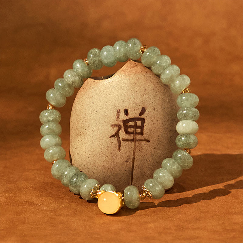 Nimara Ritual Strawberry Quartz Cyan Jade Lucky Cat Beads Healing Bracelet