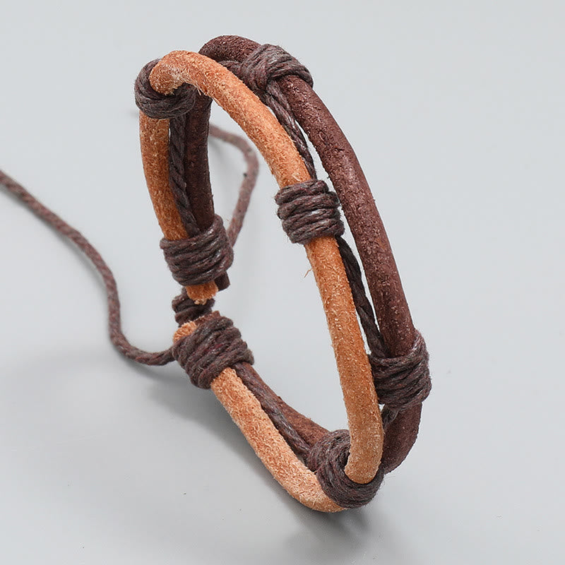 Nimara Ritual Vintage Leather Hand-woven Hemp Rope Strength Bracelet