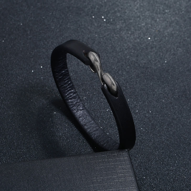Nimara Ritual Vintage Leather Plain Strength Buckle Bracelet