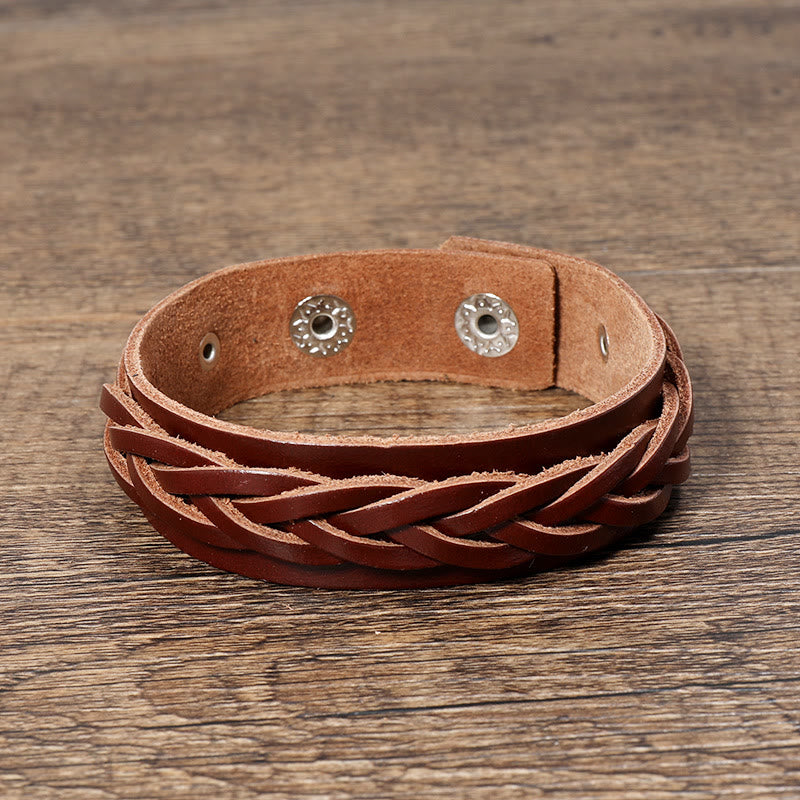 Nimara Ritual Vintage Weaving Leather Adjustable Buckle Strengthen Bracelet