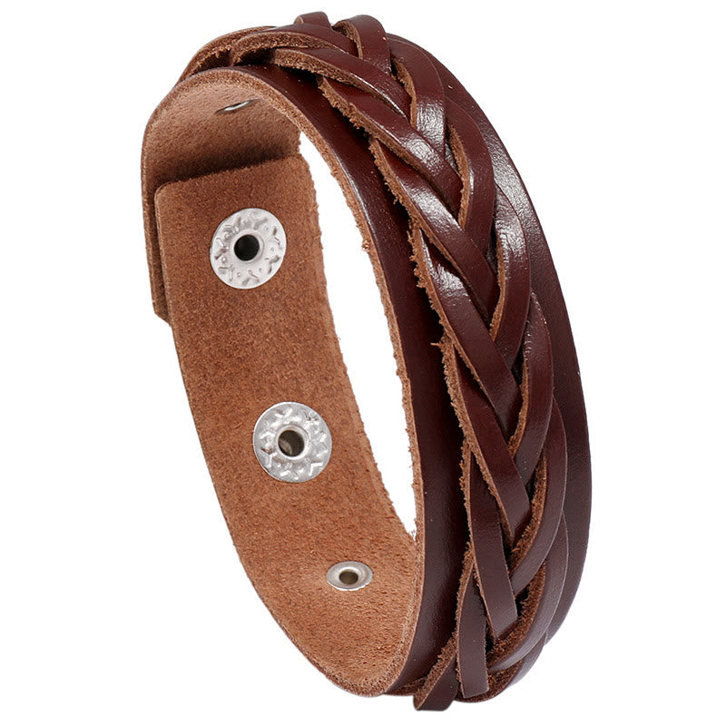 Nimara Ritual Vintage Weaving Leather Adjustable Buckle Strengthen Bracelet
