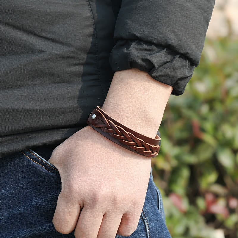 Nimara Ritual Vintage Weaving Leather Adjustable Buckle Strengthen Bracelet