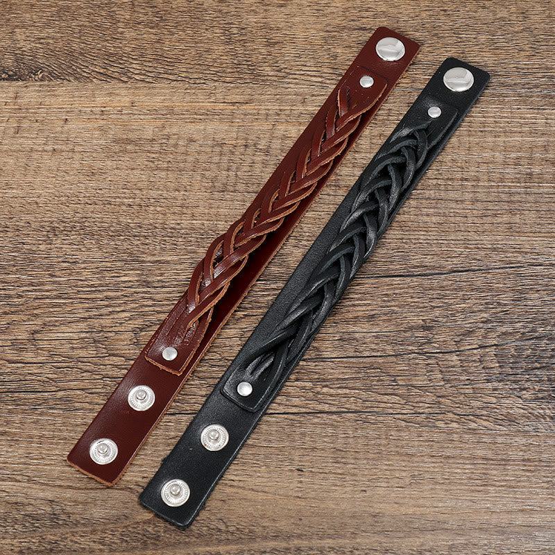 Nimara Ritual Vintage Weaving Leather Adjustable Buckle Strengthen Bracelet