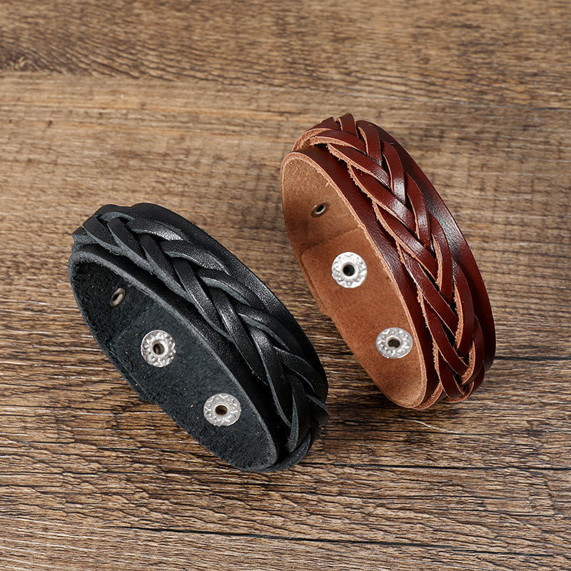 Nimara Ritual Vintage Weaving Leather Adjustable Buckle Strengthen Bracelet