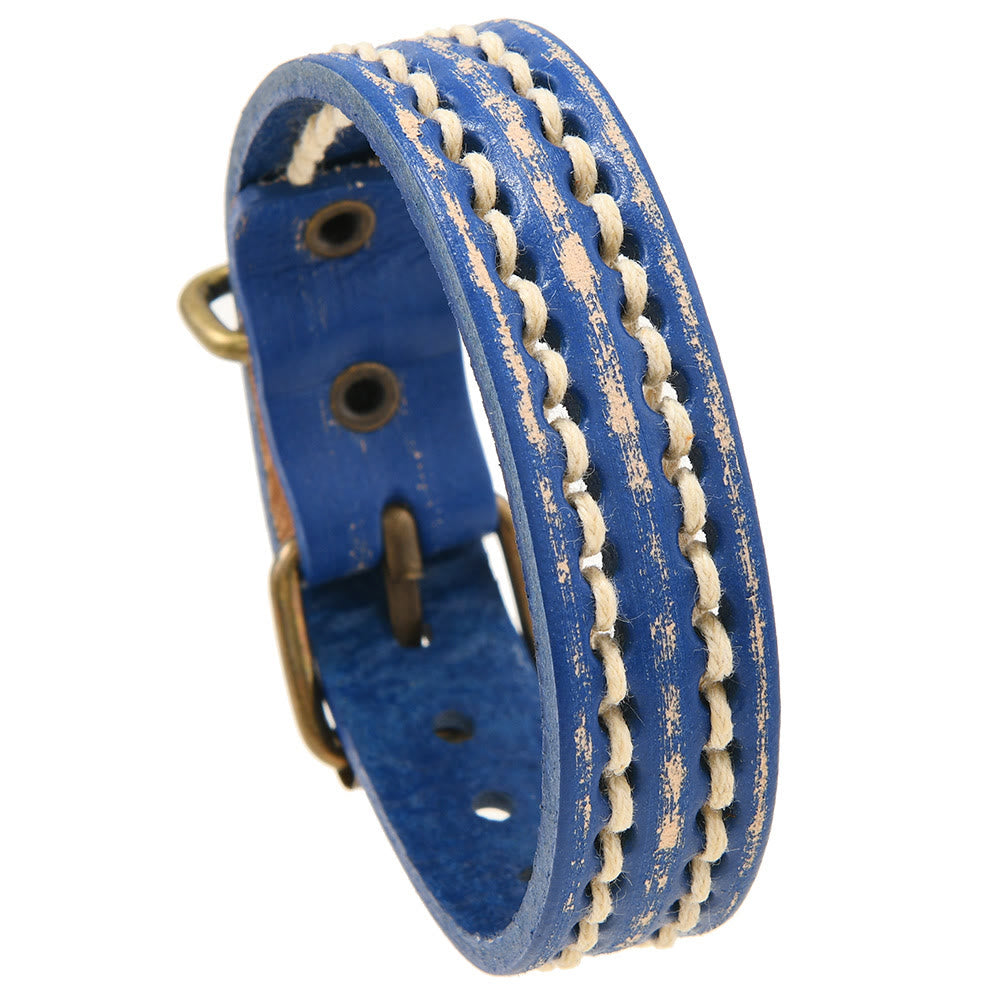 Nimara Ritual Vintage Leather Adjustable Buckle Strengthen Bracelet
