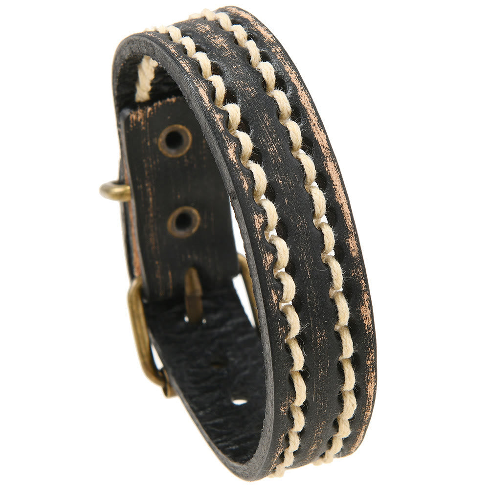 Nimara Ritual Vintage Leather Adjustable Buckle Strengthen Bracelet