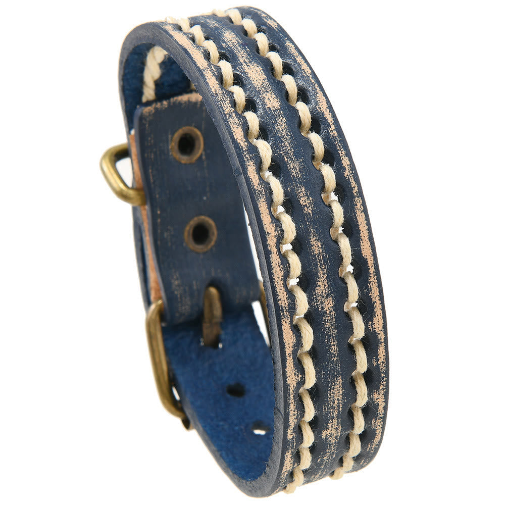 Nimara Ritual Vintage Leather Adjustable Buckle Strengthen Bracelet