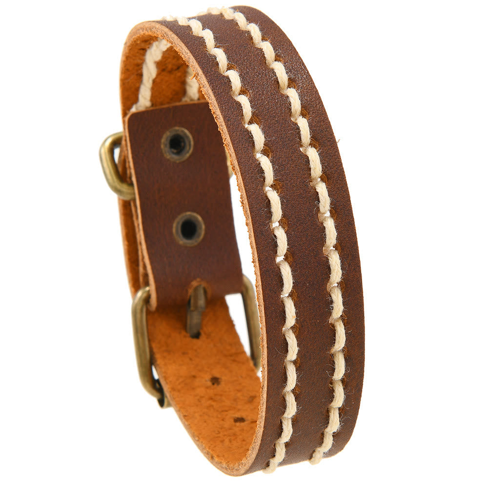 Nimara Ritual Vintage Leather Adjustable Buckle Strengthen Bracelet