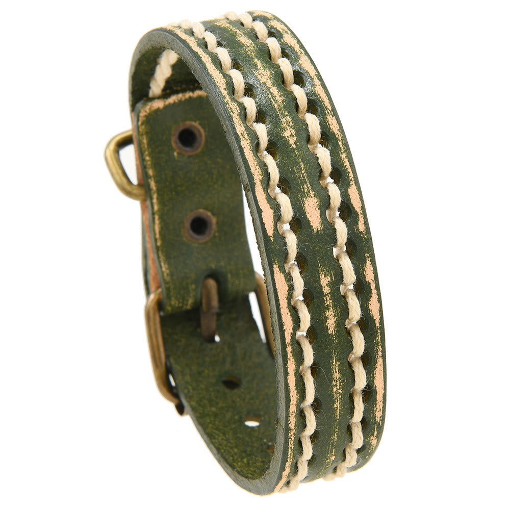 Nimara Ritual Vintage Leather Adjustable Buckle Strengthen Bracelet