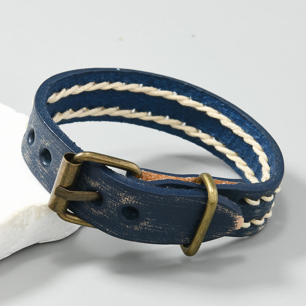 Nimara Ritual Vintage Leather Adjustable Buckle Strengthen Bracelet