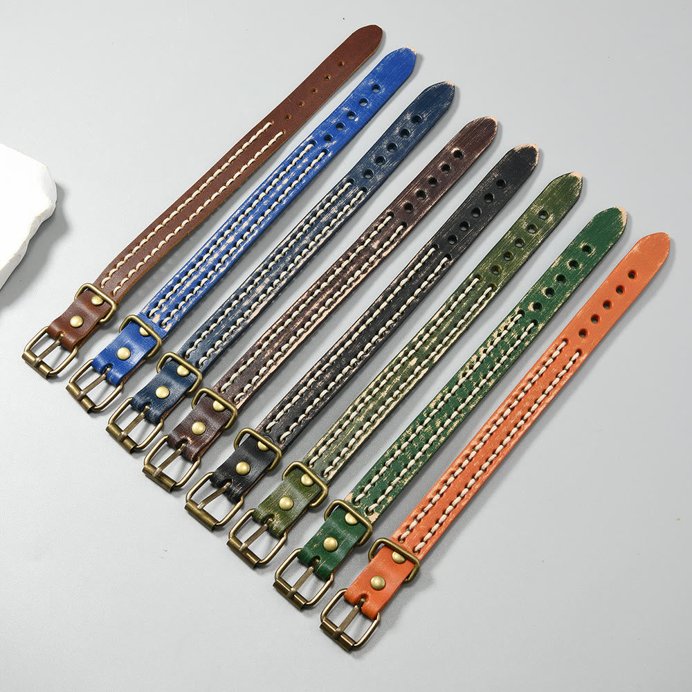 Nimara Ritual Vintage Leather Adjustable Buckle Strengthen Bracelet