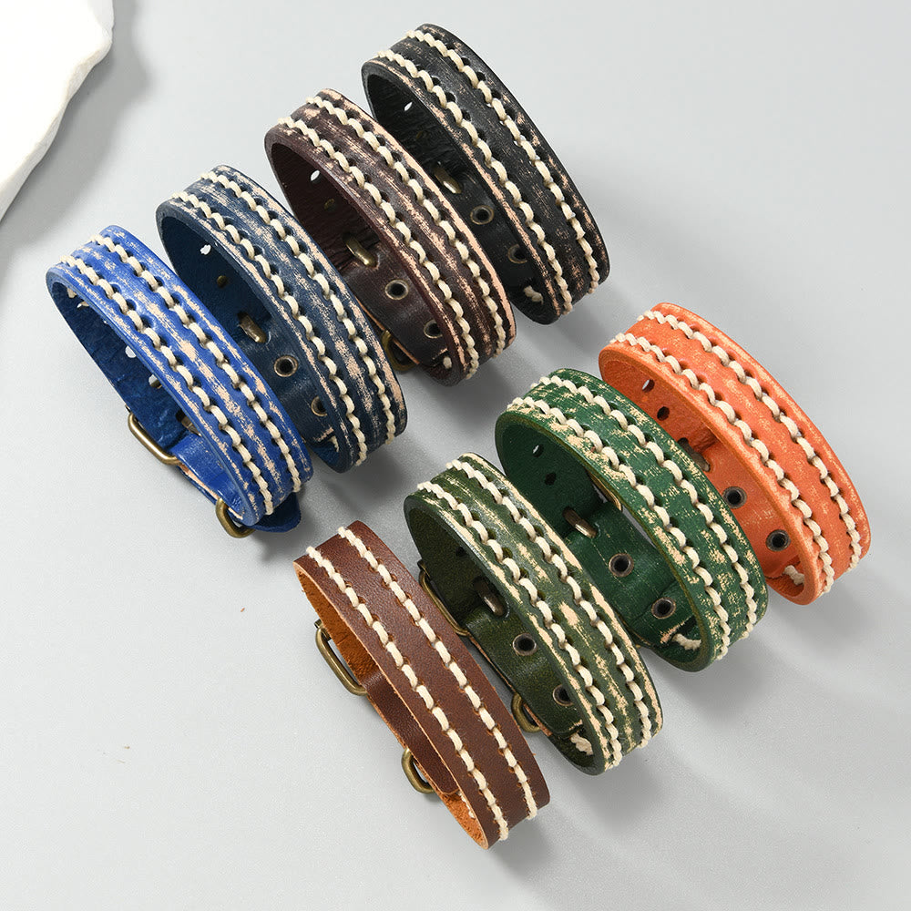 Nimara Ritual Vintage Leather Adjustable Buckle Strengthen Bracelet