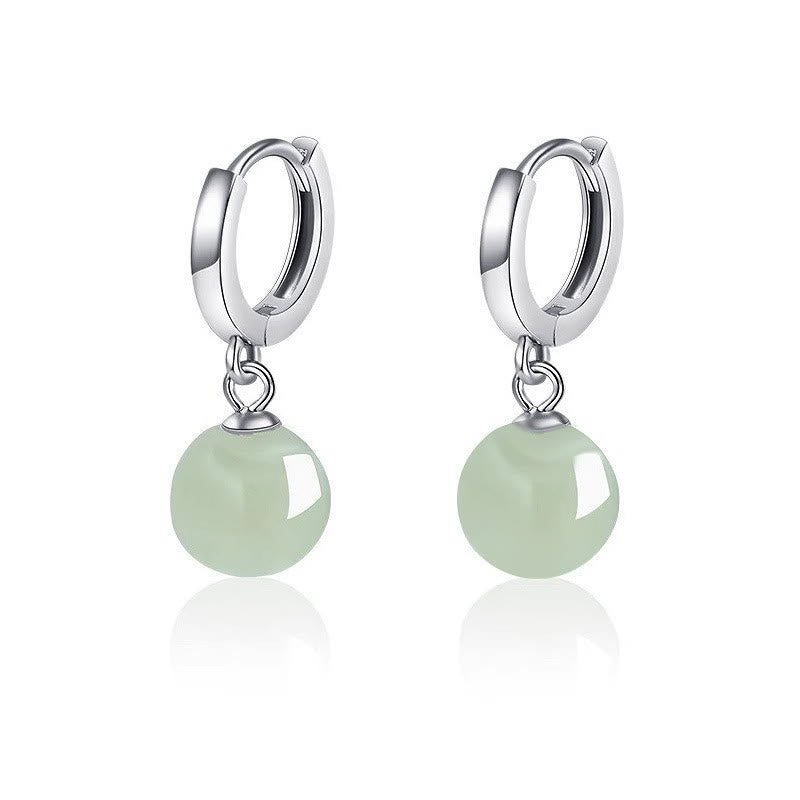 Nimara Ritual Round Jade Bead Prosperity Earrings
