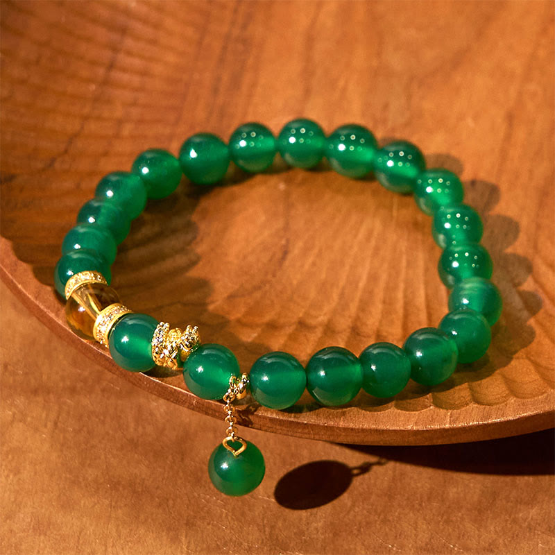 Nimara Ritual Year of the Snake Green Agate Citrine Power Bracelet