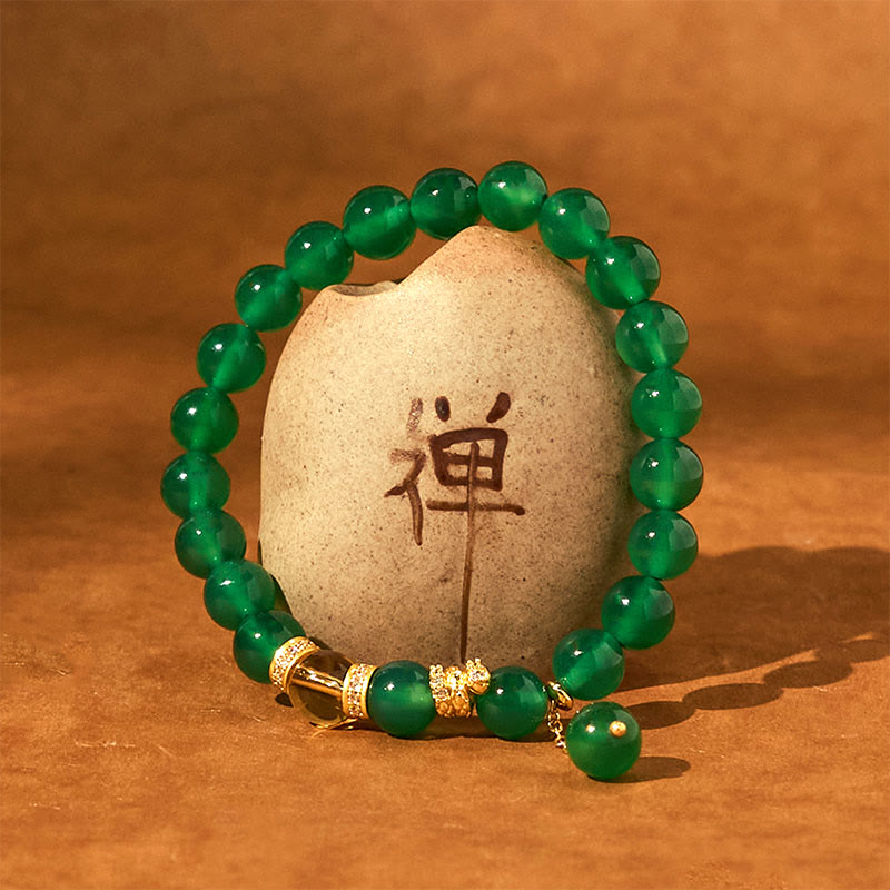 Nimara Ritual Year of the Snake Green Agate Citrine Power Bracelet