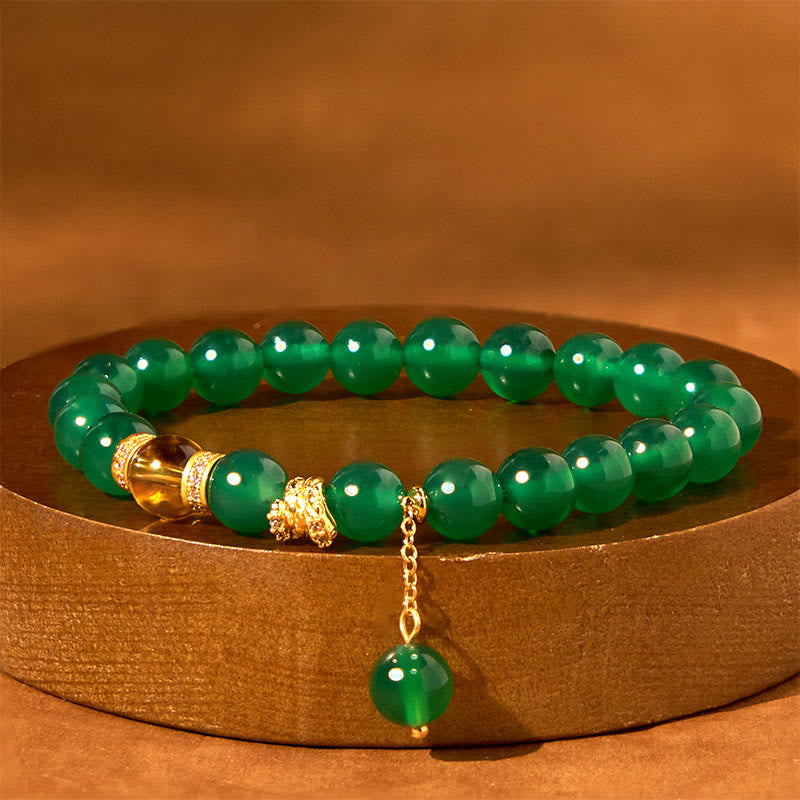 Nimara Ritual Year of the Snake Green Agate Citrine Power Bracelet