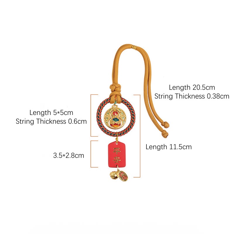 Nimara Ritual Gourd Fu Character Safe And Well Fortune Car Hanging Decoration