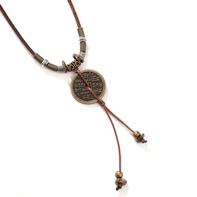 Nimara Ritual Mountain Ghosts Spend Money Bagua Alloy Copper Coin Harmony Necklace Pendant