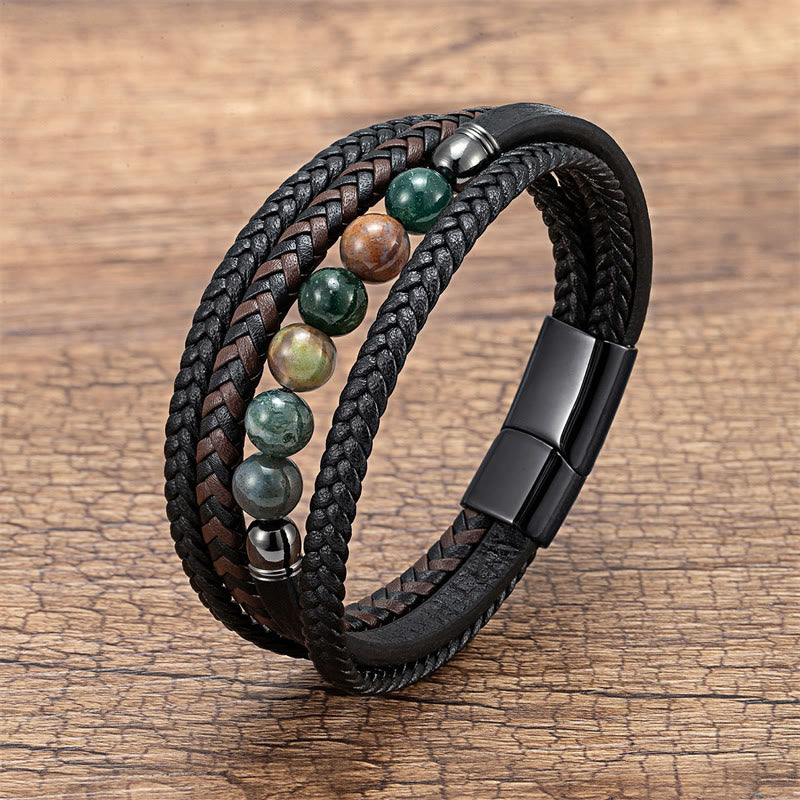 Nimara Ritual "Wishing You Peace and Harmony" Indian Agate Bracelet Includes Gift Message Card