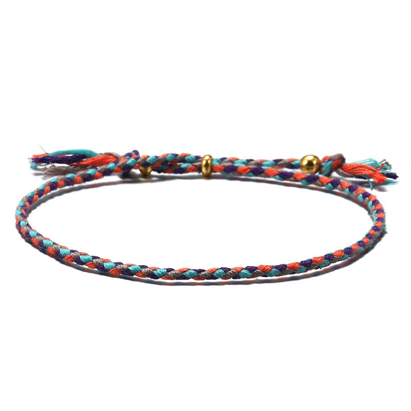 Nimara Ritual Handmade Colorful Rope Braided Tassel Adjustable Harmony Bracelet