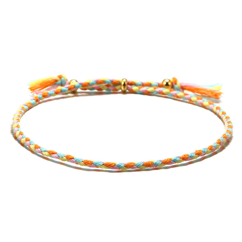 Nimara Ritual Handmade Colorful Rope Braided Tassel Adjustable Harmony Bracelet