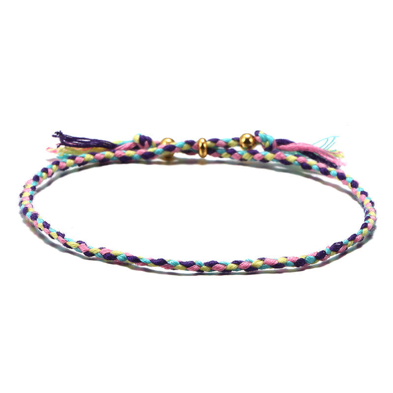 Nimara Ritual Handmade Colorful Rope Braided Tassel Adjustable Harmony Bracelet