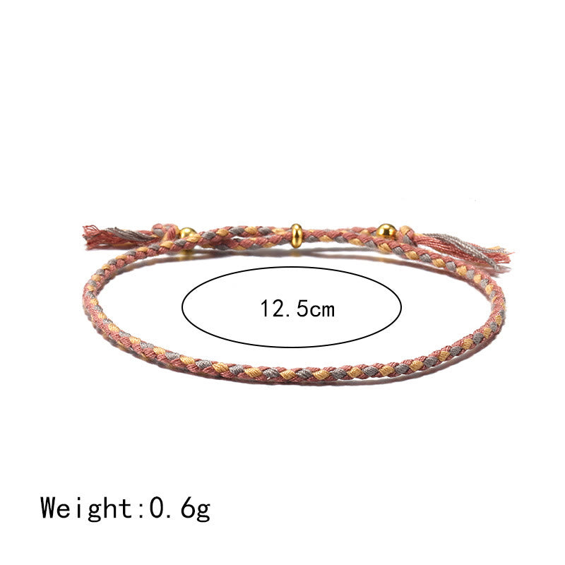 Nimara Ritual Handmade Colorful Rope Braided Tassel Adjustable Harmony Bracelet