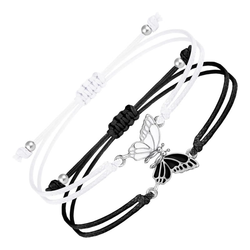 Nimara Ritual 2Pcs Handmade Braided Rope Butterfly Freedom Bracelet