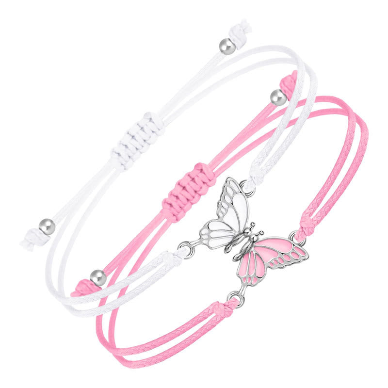 Nimara Ritual 2Pcs Handmade Braided Rope Butterfly Freedom Bracelet