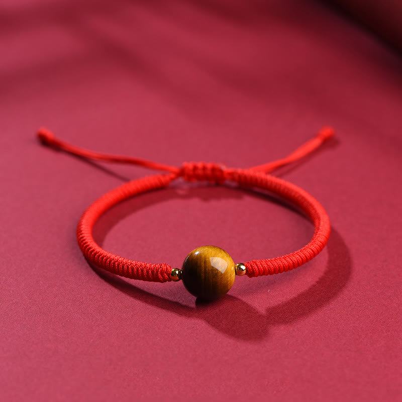 Nimara Ritual Handmade Tiger Eye Bead Luck Protection Rope Bracelet