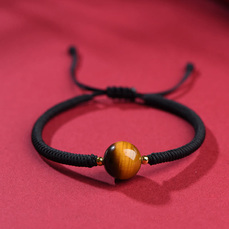 Nimara Ritual Handmade Tiger Eye Bead Luck Protection Rope Bracelet