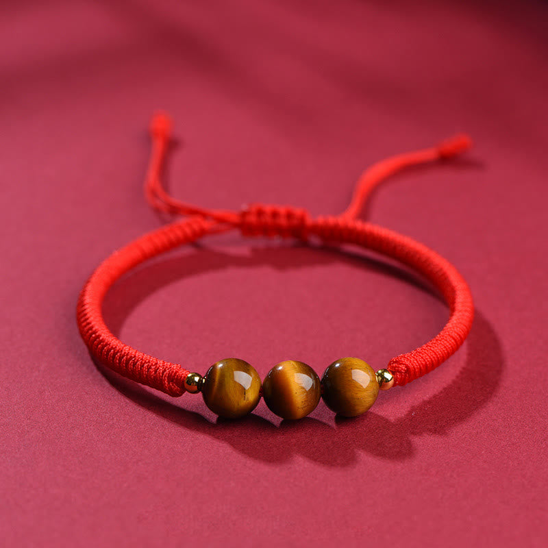 Nimara Ritual Handmade Tiger Eye Bead Luck Protection Rope Bracelet