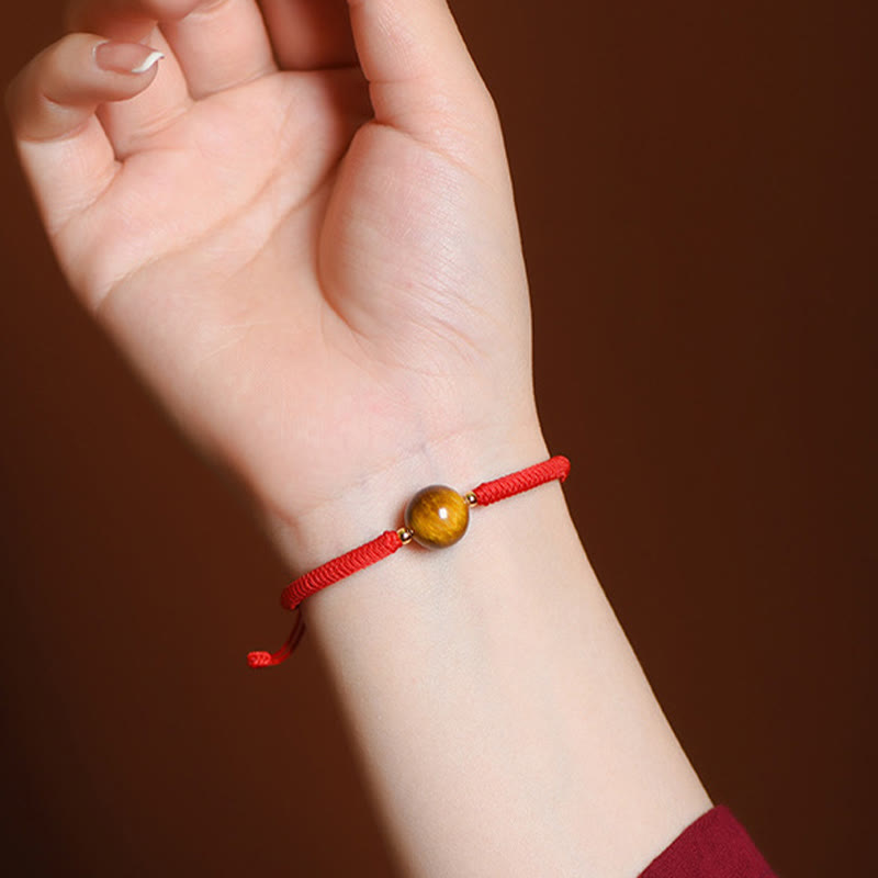 Nimara Ritual Handmade Tiger Eye Bead Luck Protection Rope Bracelet