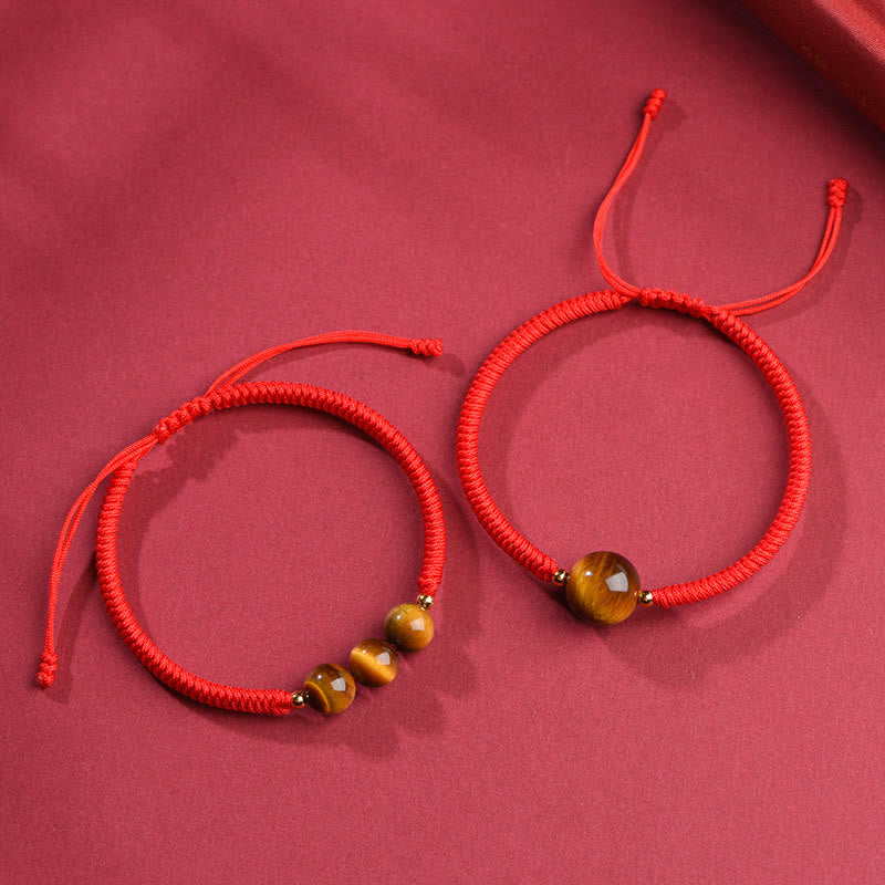 Nimara Ritual Handmade Tiger Eye Bead Luck Protection Rope Bracelet