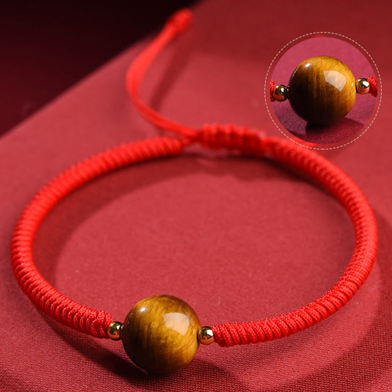 Nimara Ritual Handmade Tiger Eye Bead Luck Protection Rope Bracelet