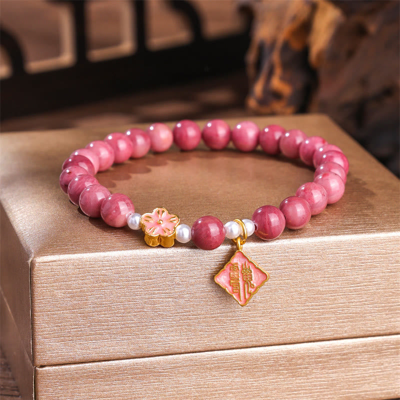 Nimara Ritual Rhodonite Peach Blossom Loving Energy Bracelet