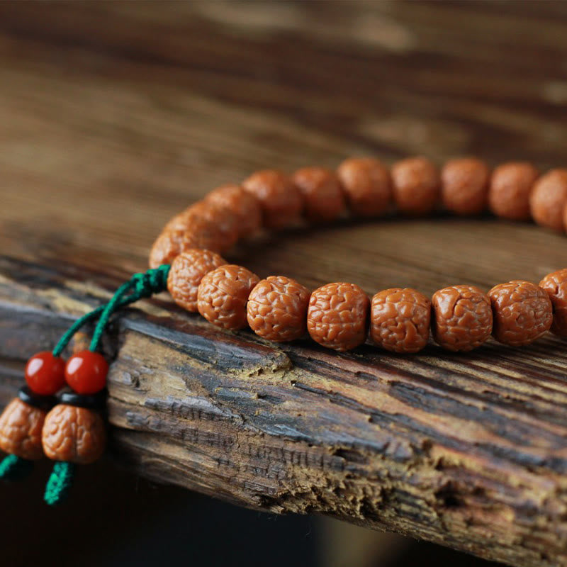 Nimara Ritual Tibetan Rudraksha Bodhi Seed Agate Wealth Bracelet