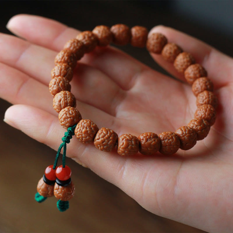 Nimara Ritual Tibetan Rudraksha Bodhi Seed Agate Wealth Bracelet