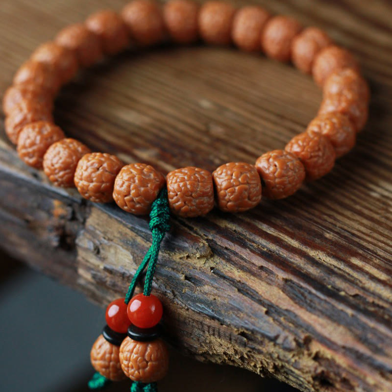 Nimara Ritual Tibetan Rudraksha Bodhi Seed Agate Wealth Bracelet