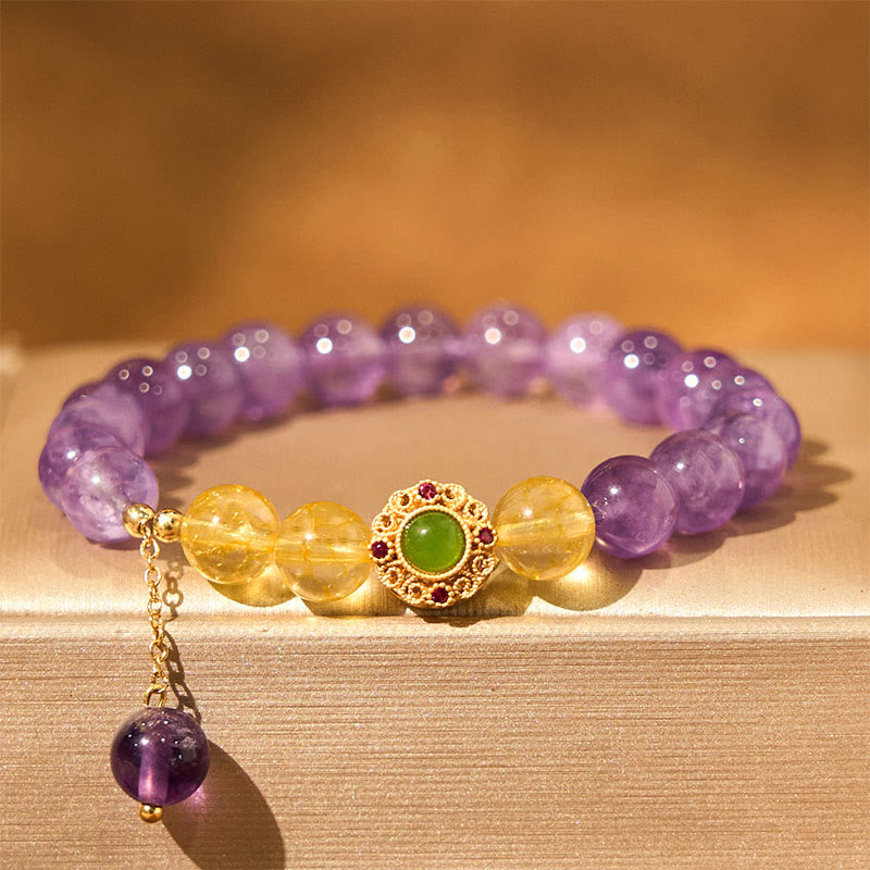 Nimara Ritual Natural Amethyst Meditation Balance Bracelet