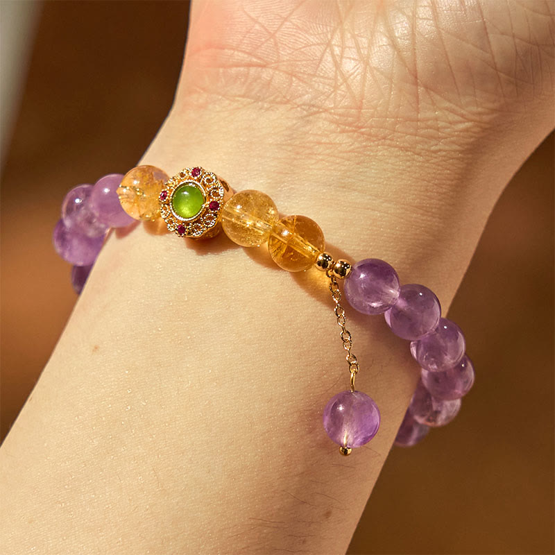 Nimara Ritual Natural Amethyst Meditation Balance Bracelet