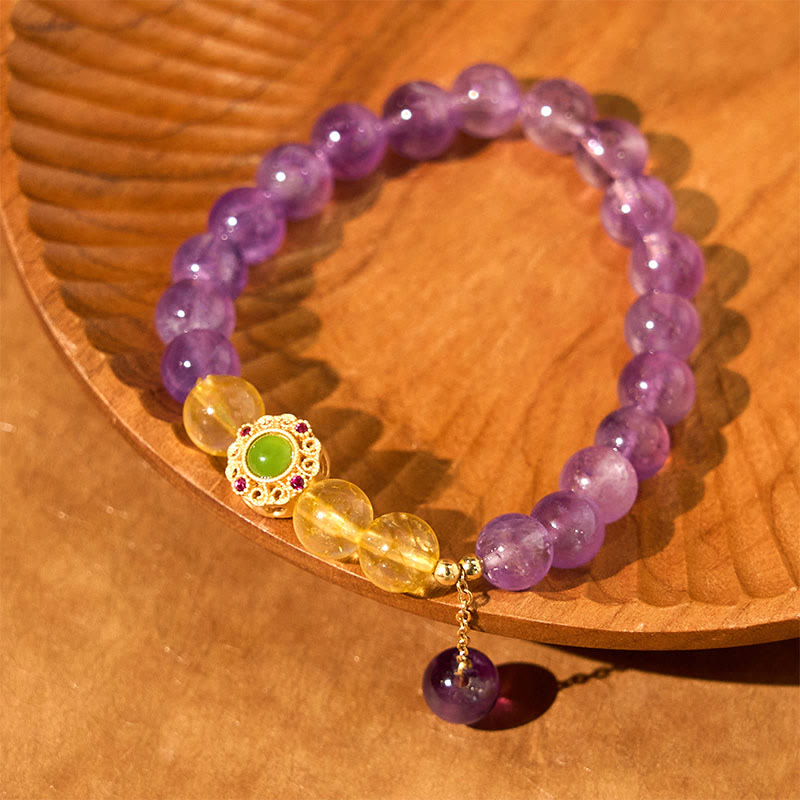 Nimara Ritual Natural Amethyst Meditation Balance Bracelet