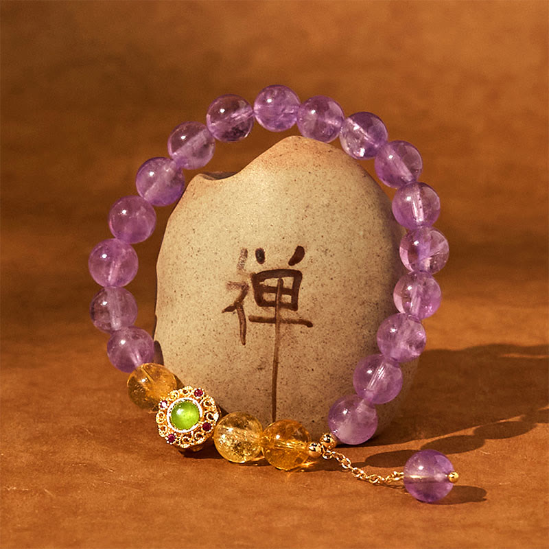 Nimara Ritual Natural Amethyst Meditation Balance Bracelet