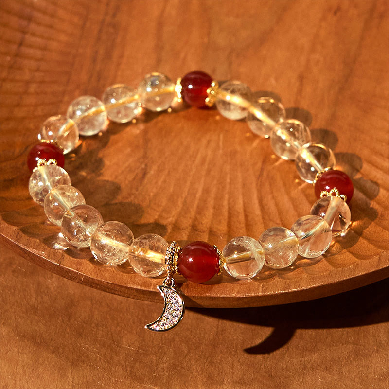 Nimara Ritual Citrine Red Agate Moon Prosperity Bracelet