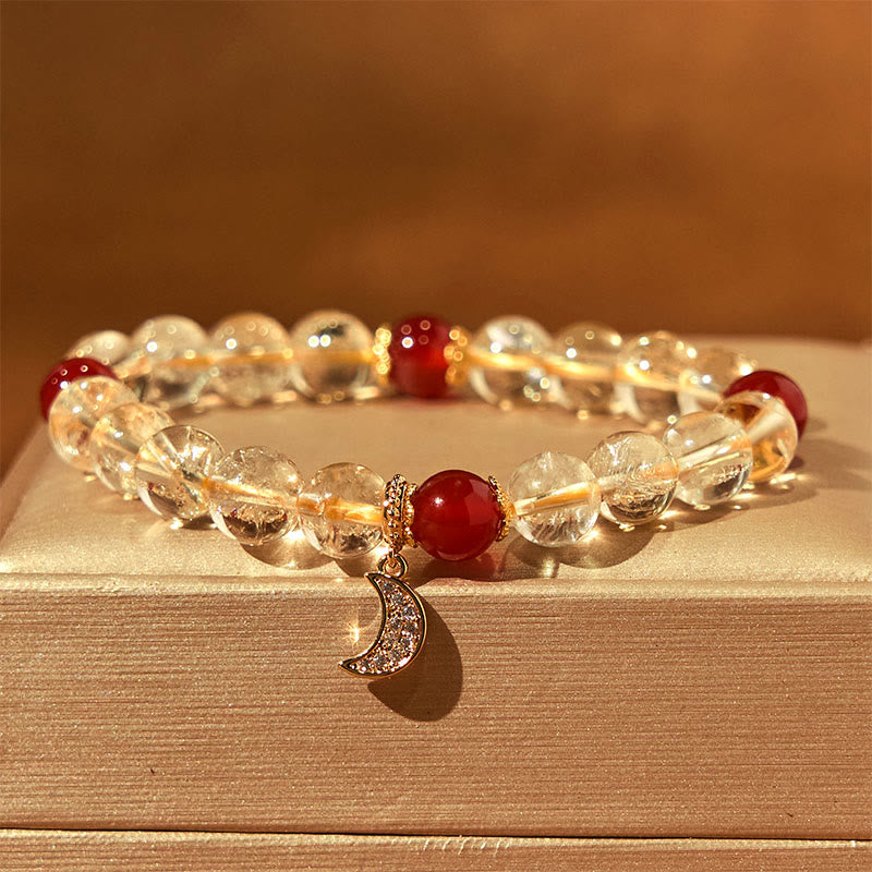 Nimara Ritual Citrine Red Agate Moon Prosperity Bracelet
