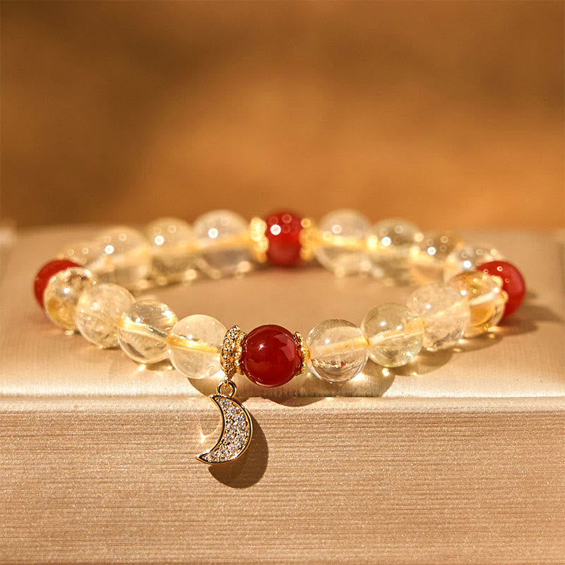 Nimara Ritual Citrine Red Agate Moon Prosperity Bracelet
