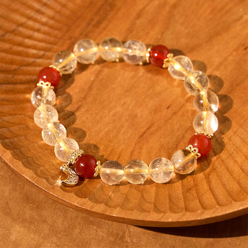 Nimara Ritual Citrine Red Agate Moon Prosperity Bracelet