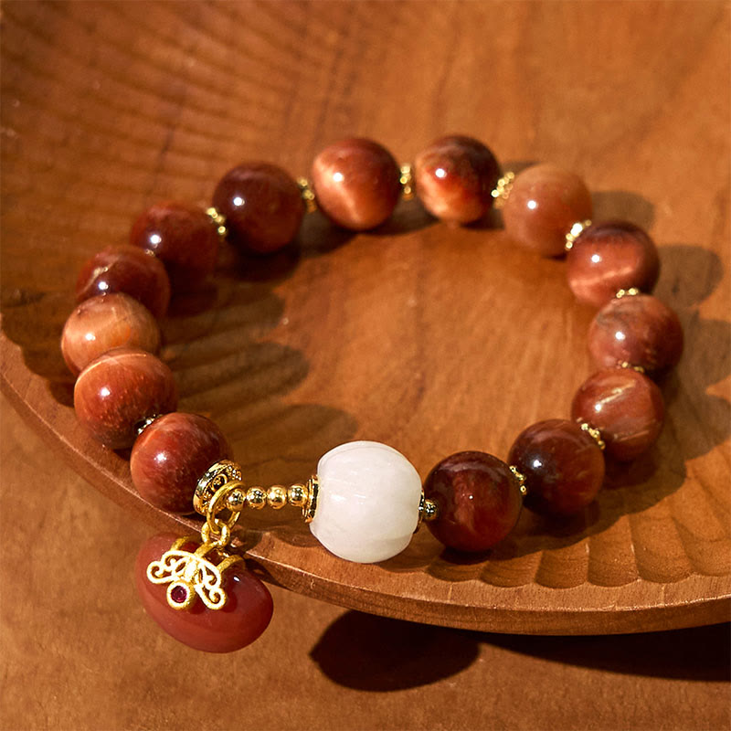 Nimara Ritual Natural Red Tiger Eye Pumpkin Calm Bracelet